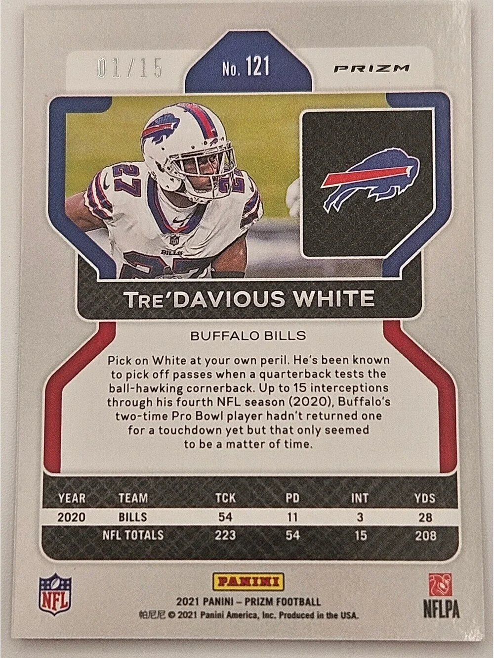 Tre'Davious White Pink Pulsar Prizm 01/15 #121